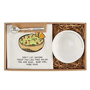 Mud Pie Guacamole Gift Box Set Including Bowl And Kitchen Towel