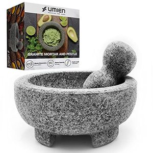 Granite Mortar And Pestle Set (Molcajete) with Guacamole Bowl